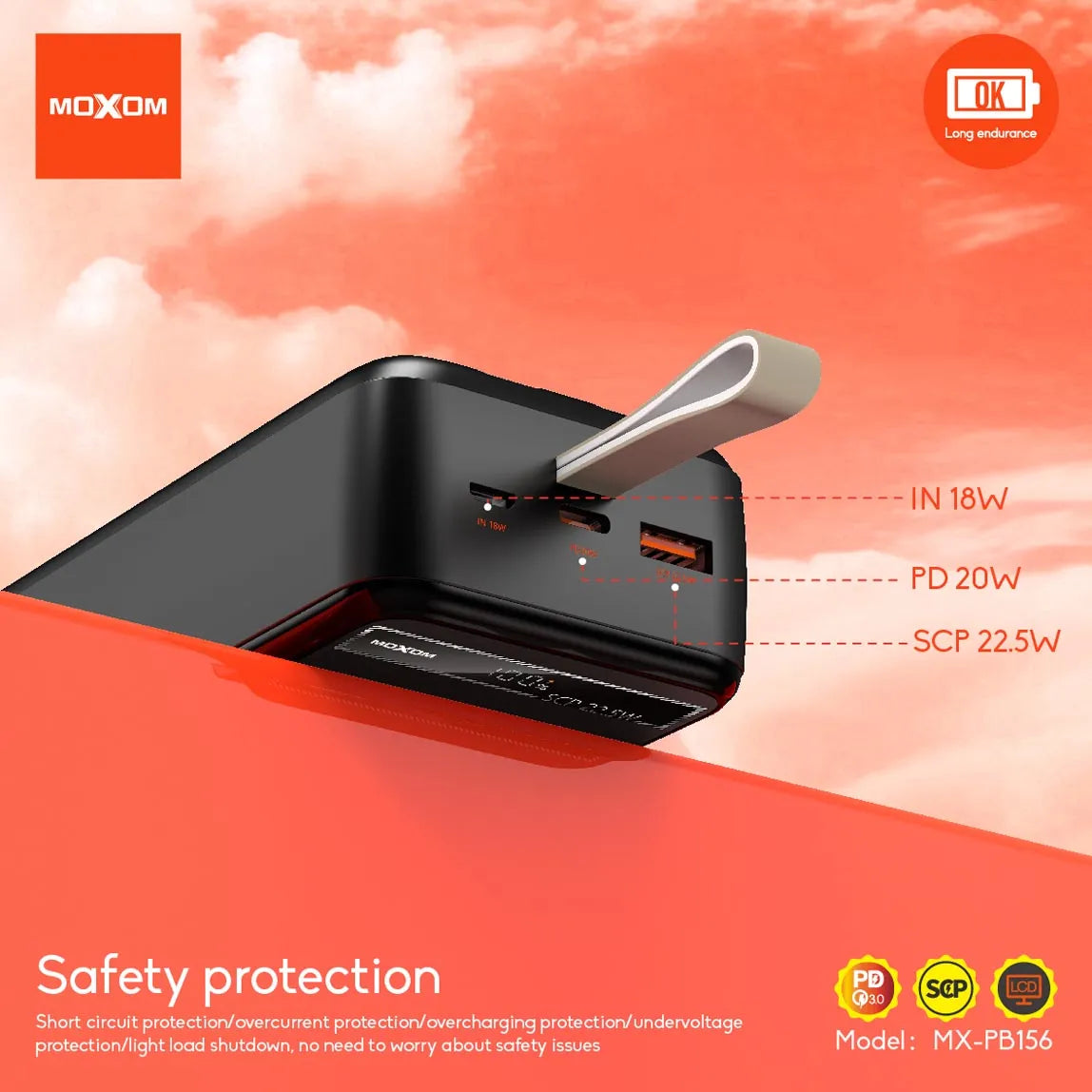 MOXOM 30000mAh 22.5W Fast-Charging Power Bank – image 6