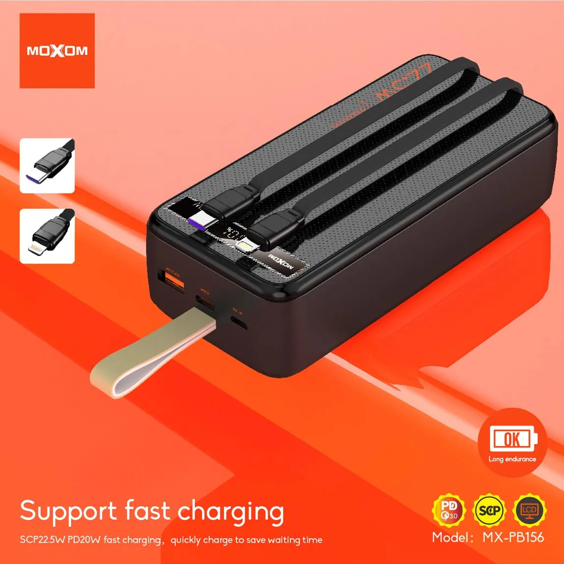 MOXOM 30000mAh 22.5W Fast-Charging Power Bank – image 7