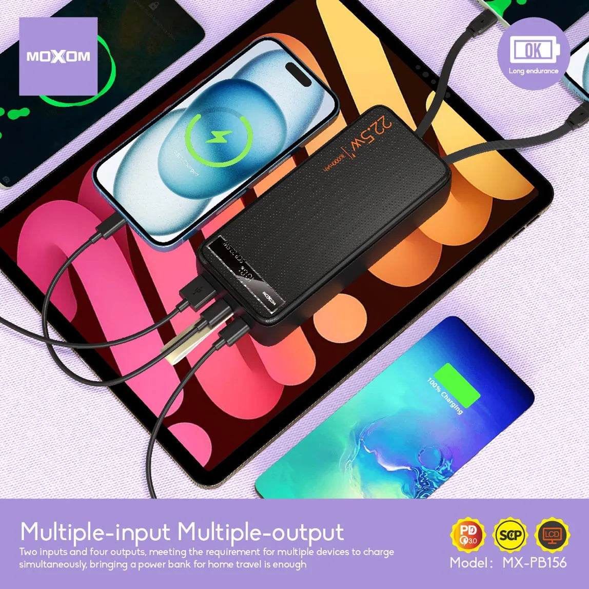 MOXOM 30000mAh 22.5W Fast-Charging Power Bank – image 4